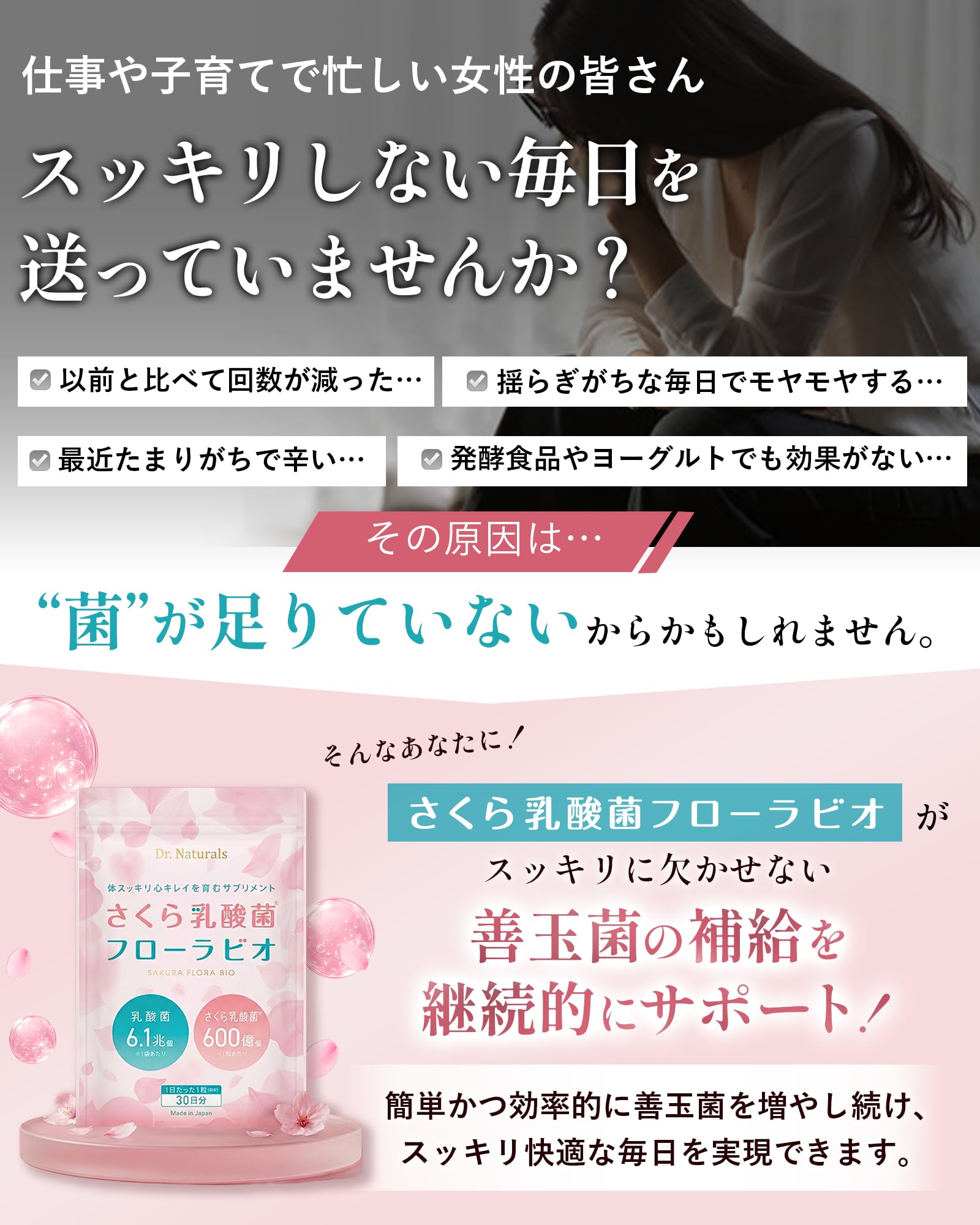Amazon | 【さくら乳酸菌 配合】 Dr.Naturals フローラビオ サプリ