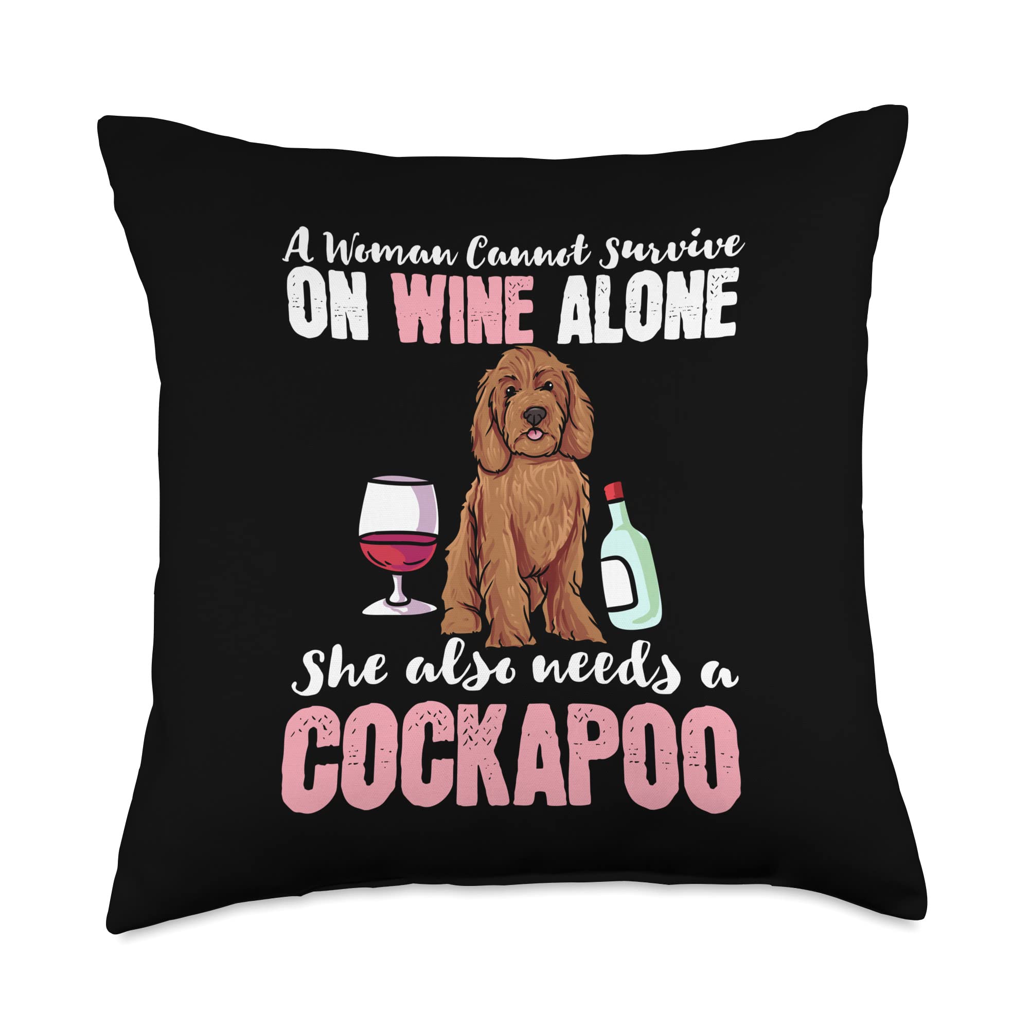 Teefies Dog Gift Co. Cockerdoodle Dog Owner Gift-I Love My Cockapoo Throw Pillow, 18x18, Multicolor