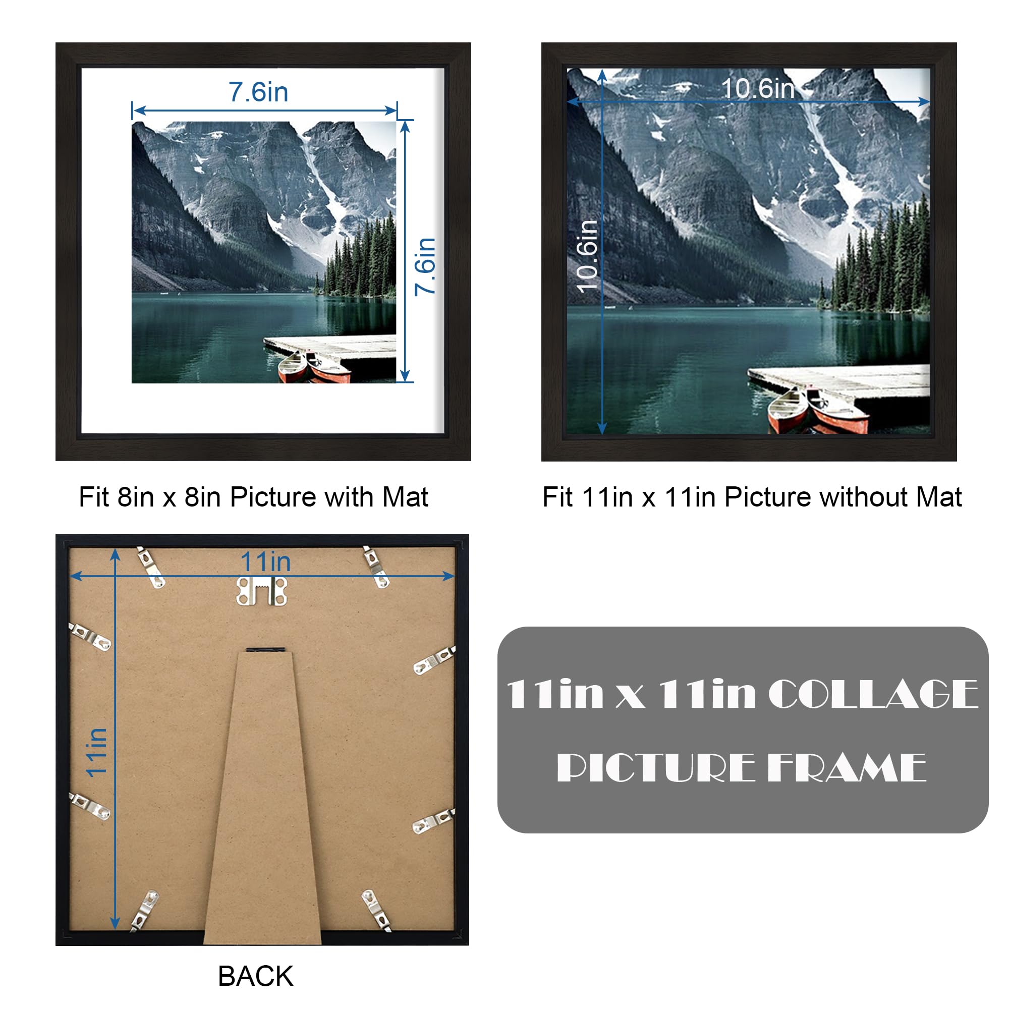 Amazon.co.jp: Hongkee 11x11 写真フレーム 本物のガラス付き ホワイト