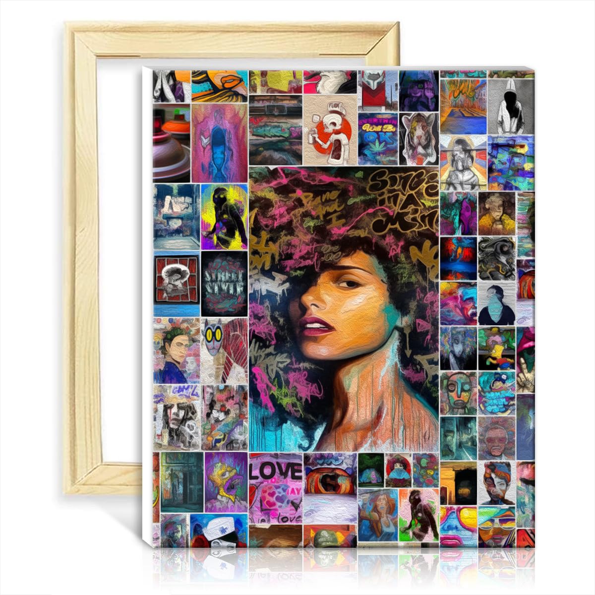 TANGFEIY Paint by Number Paintting Graffiti Canvas Oil Painting Kit Kids Adults with Brushes and Acrylic Pigment on Canvas for Home Decor No Frame(30x40cm)