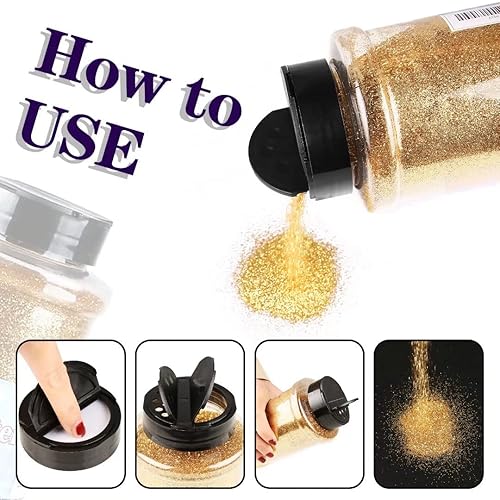 Miniatura 4 de TORC Purpurina fina roja de 1 libra y 16 onzas de purpurina en polvo para vasos, resina para manualidades, slime, cosméticos, pintura de uñas,