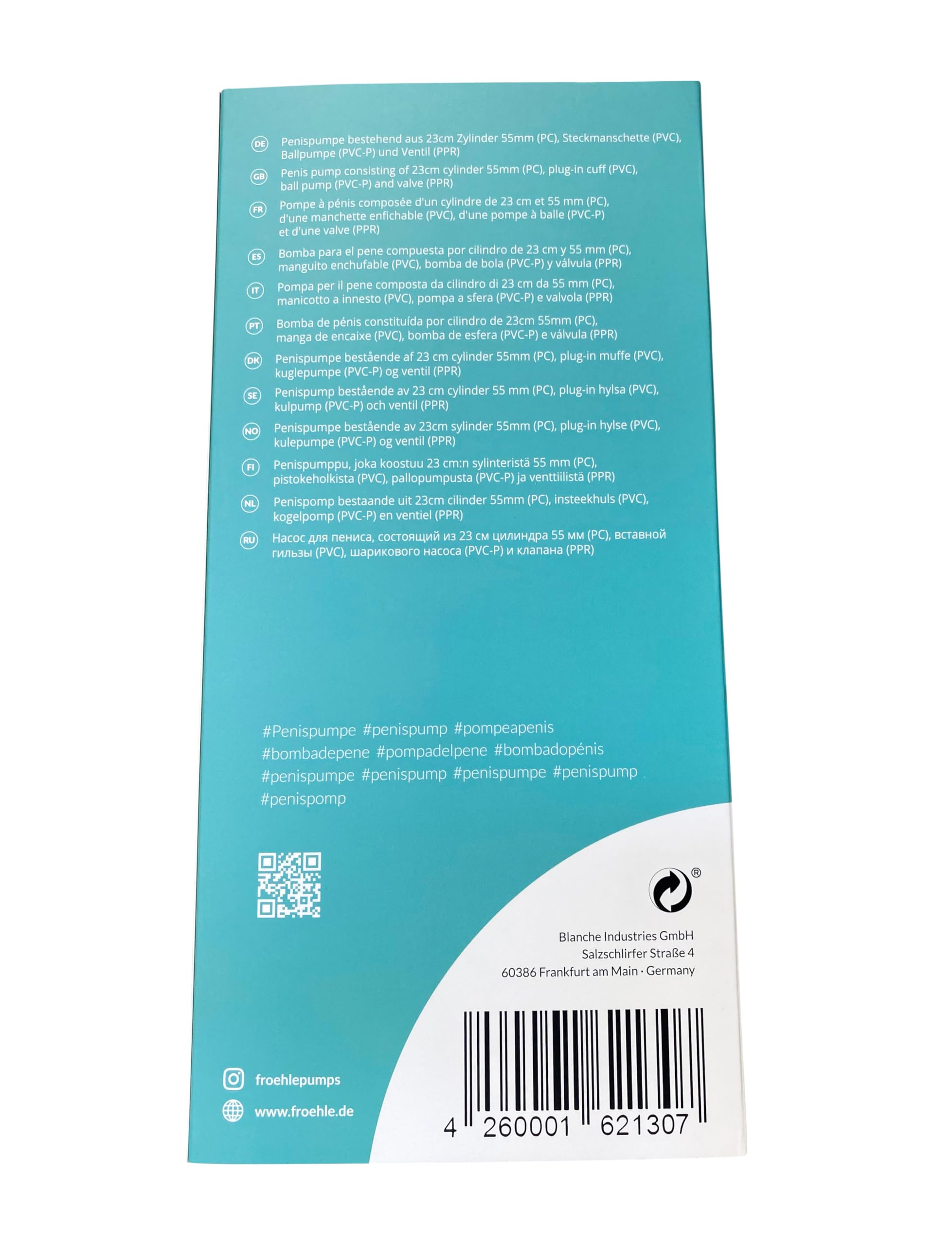 frohle tipo B cilindro agua Preservativos