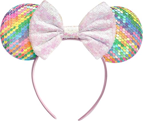 Miniatura 46 de FANYITY - Orejeras de ratón para disfraz, 2 piezas de diademas de orejas de ratón para niñas y mujeres, fiesta, talla libre (Cráneo 2)