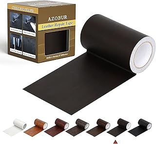 Leather Repair Tape Patch Leather Adhesive for Sofas, Car Seats, Handbags, Jackets,First Aid Patch 6.1cm X4.6m (Dark Brown...