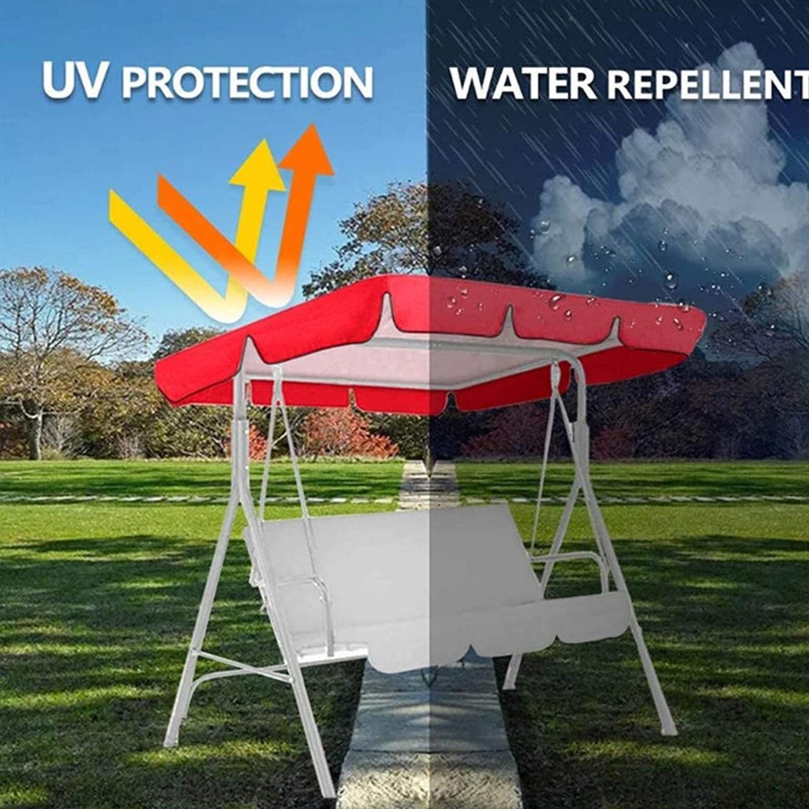 Tettuccio Universale per Altalena 2 3 Posti,Copertura di Ricambio Impermeabile Anti-UV,Oxford 210D Resistente per Dondolo da Giardino,Grigio,210D: 213 * 122cm