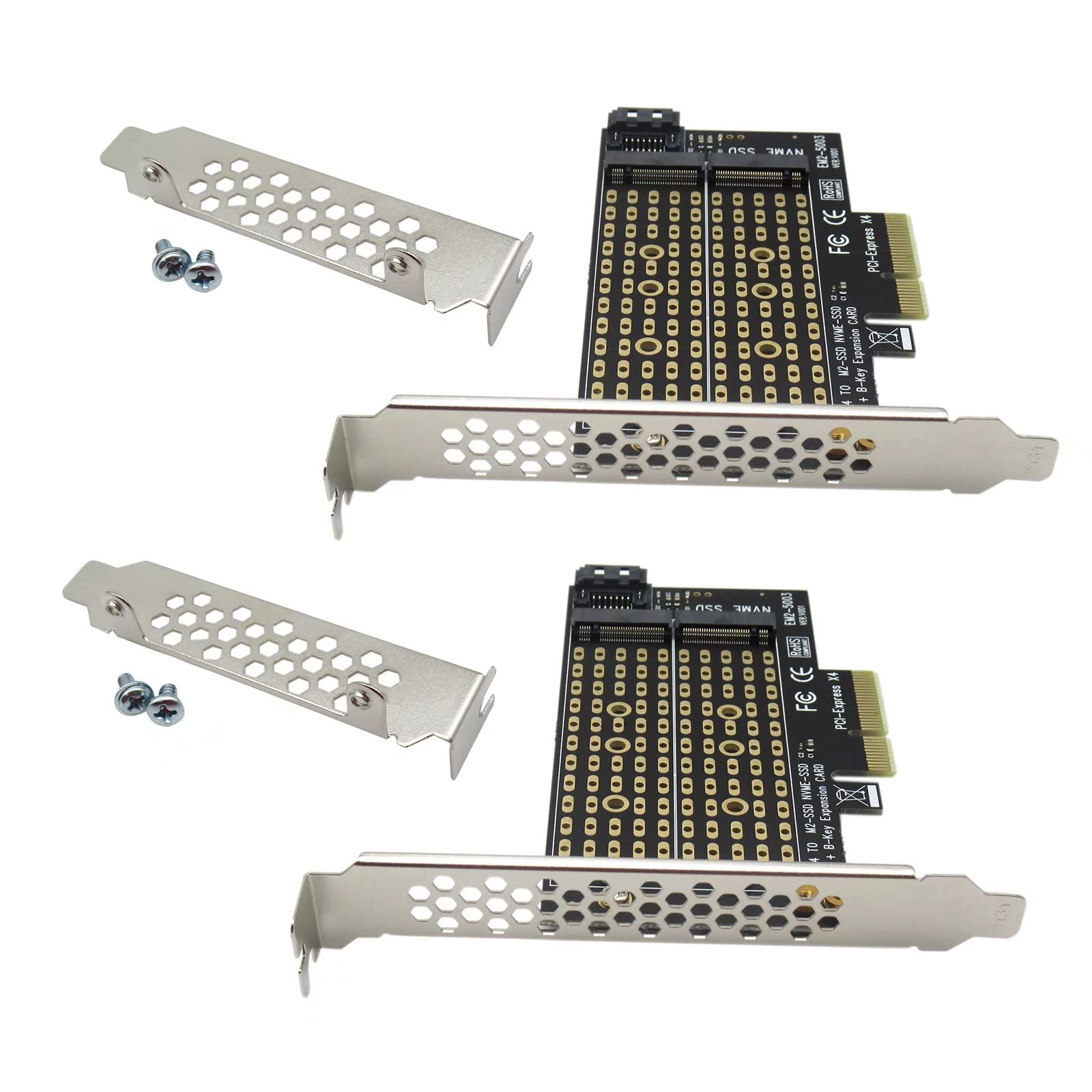 Amazon.com: 2x M.2 to PCIe NVMe and SATA SSD Dual M Key and/or B