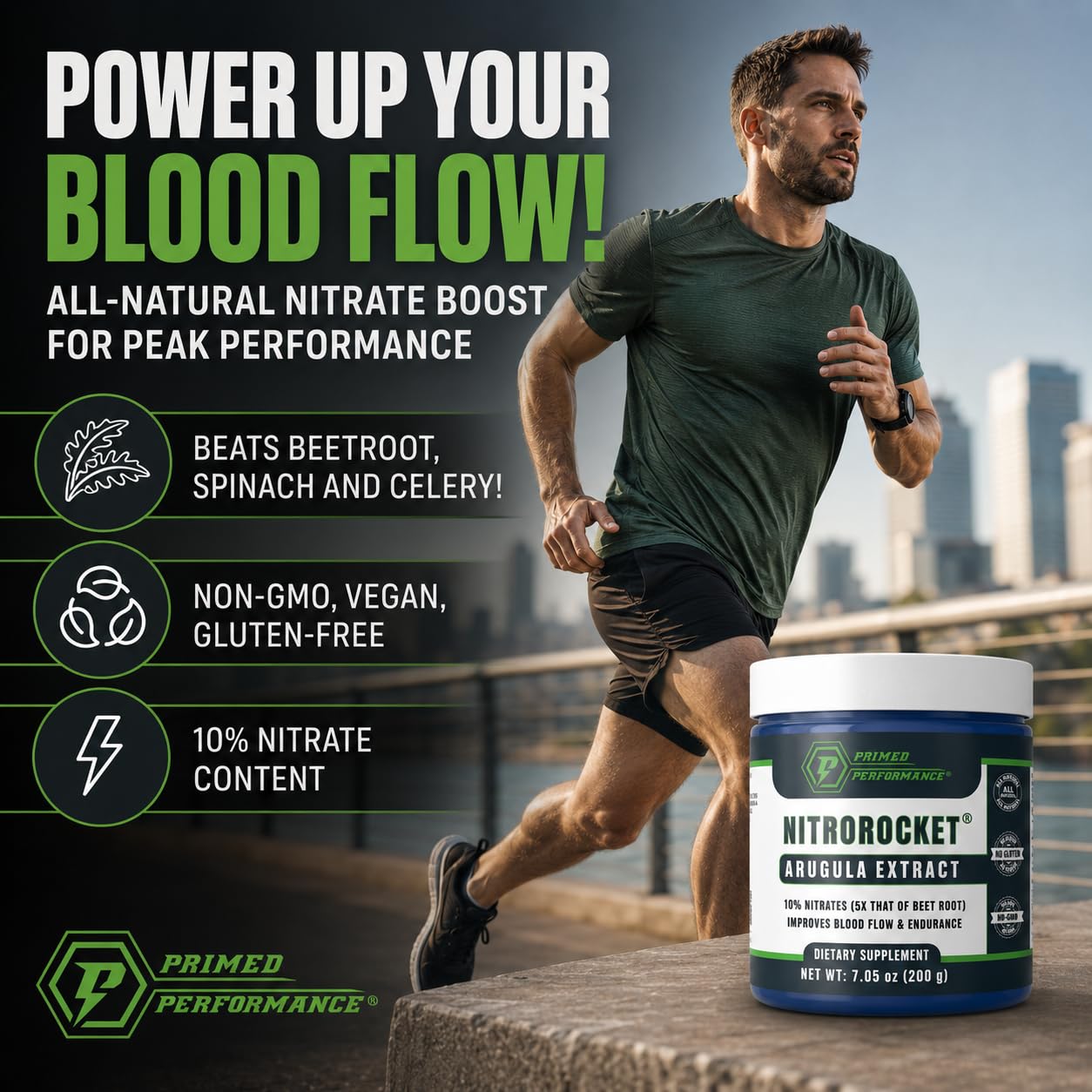 NitroRocket® Plant-Based Nitric Oxide Powder (200g) — Amazon image 2