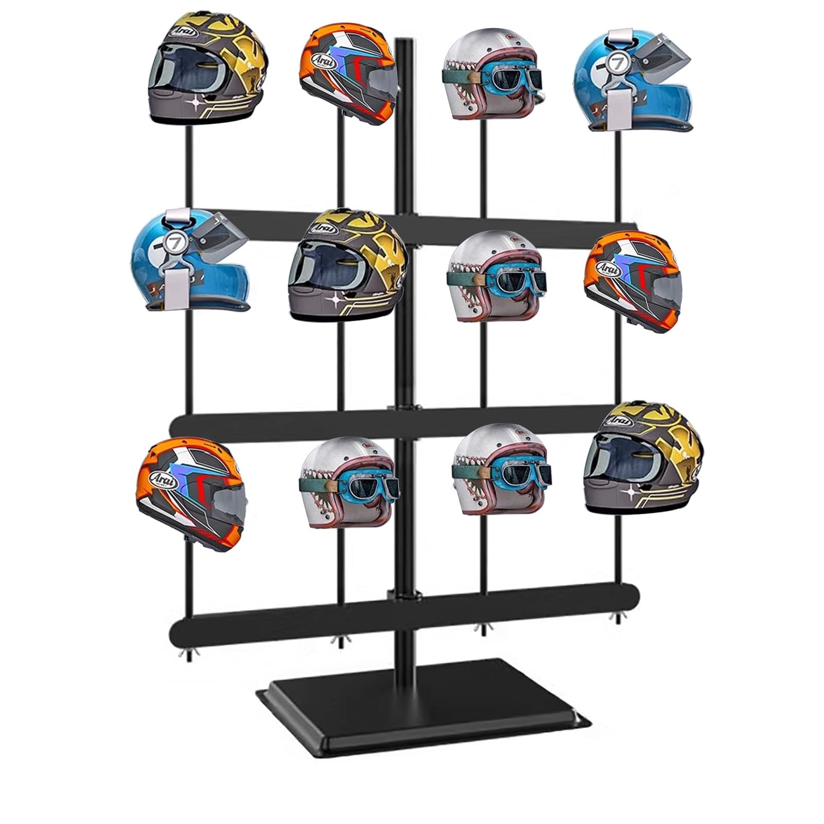 Casco Obra Paquete de 10 Soportes de Pared para Cascos de Seguridad, Soporte Independiente para Casco de Motocicleta para Remolque de Garaje, Soporte para Fijar Casco de Seguridad(Without wheels,Hold