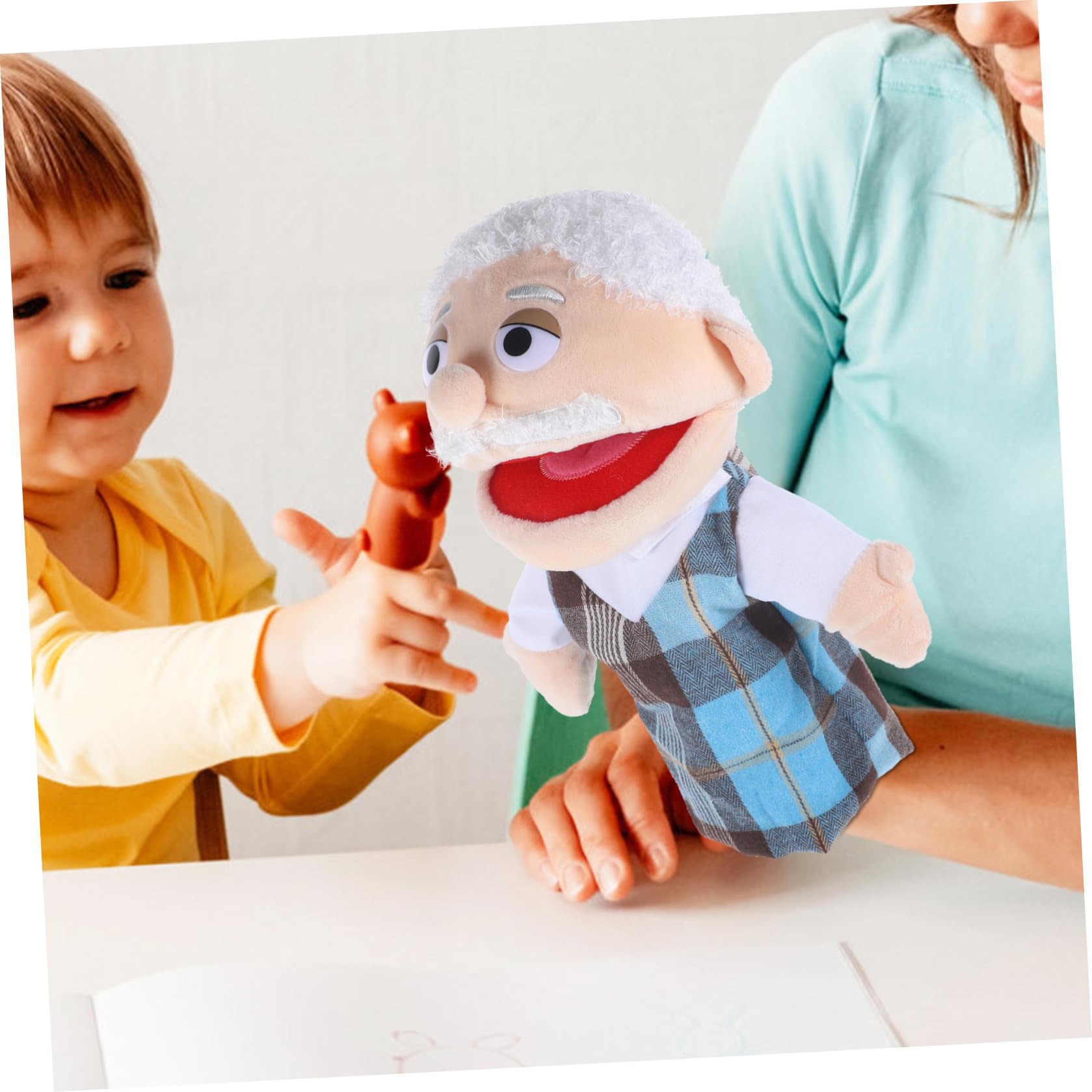 2piezas Marionetas De Mano Realistas para Contar Historias Unidades De Peluche Lavables para Familiar Interacción Niño Niña