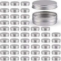 Vista 7 de 48 latas redondas de aluminio con tapa, latas de metal de 2 onzas, recipientes para velas de alimentos con tapas de rosca para manualidades, Negro