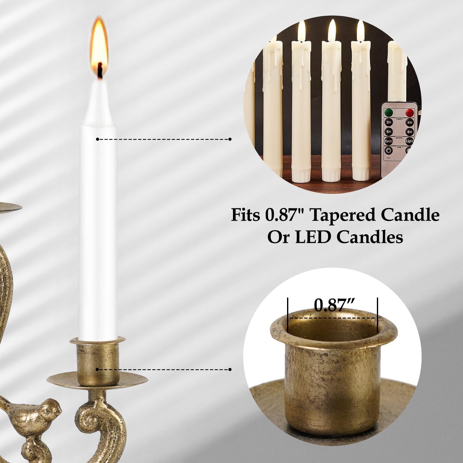 NIKKY HOME Gold Bird Candelabra Candle Holders Centerpieces for Tables, Vintage Metal Taper Candlesticks Holder Fireplace Mantle Decor