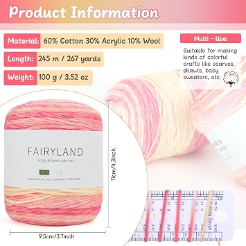 Aeelike Crochet Kit for Beginners Adults with 3 Skeins Super Soft Gradient Cake Yarn 100g (3.52 oz) 245m (267 Yards)