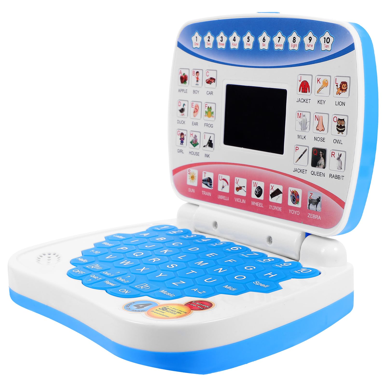 Computer Portatile Istruttivo Bimbo, Mini Simulazione LED Blu | Festa Scuola Decor, Gioco Musicale per Bambini, Batteria 3 X Aa Non Inclusa