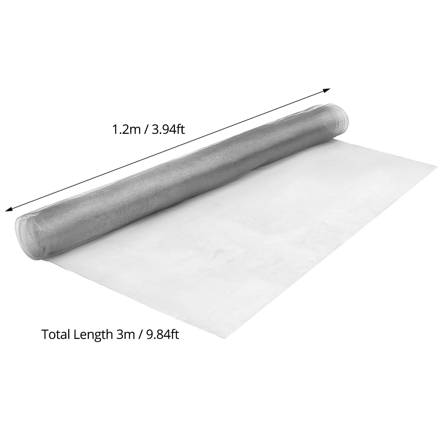QWORK® Malla de alambre de 304 acero inoxidable, malla mosquitera metalica de 1.2 mx 3 m, malla de alambre de malla fina, diámetro del alambre: 0.15 mm, tamaño de malla 1.3 mm