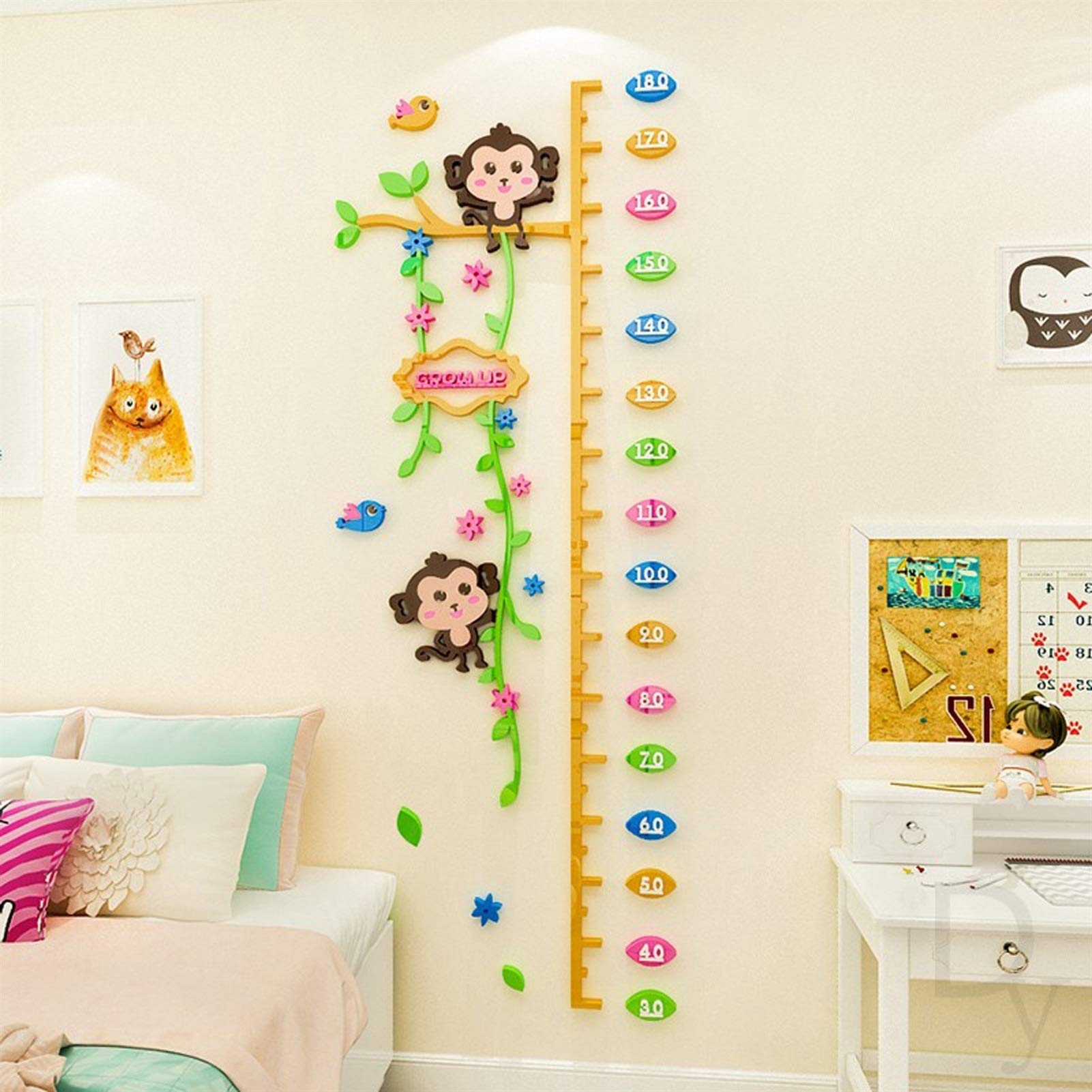 HONITANO Règle De Mesure De La Hauteur Créative Décalcomanie Murale