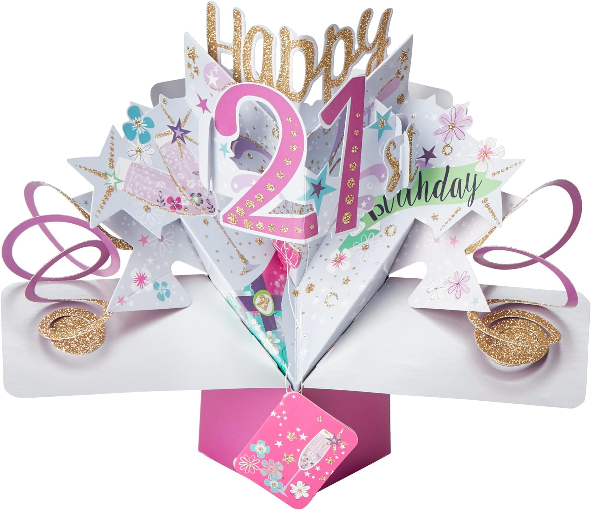 Second Nature Pop Ups Female 21st Birthday Up Greeting Card - POP187