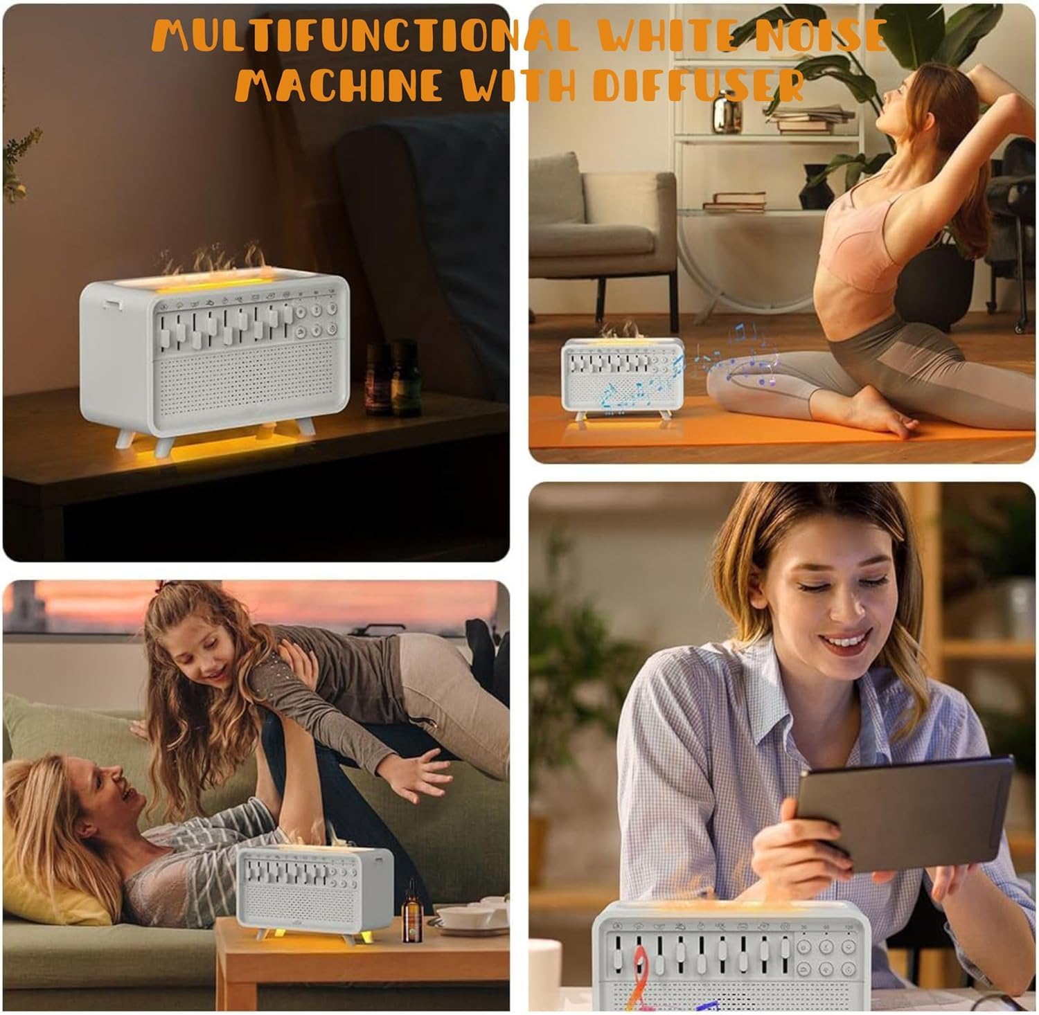 Máquina de ruido blanco con altavoz Bluetooth, luz nocturna, aromaterapia, humidificador, 8 sonidos de la naturaleza, temporizador, carga USB-C, 20 x 13 x 9 cm, ayuda para dormir para adultos y bebés