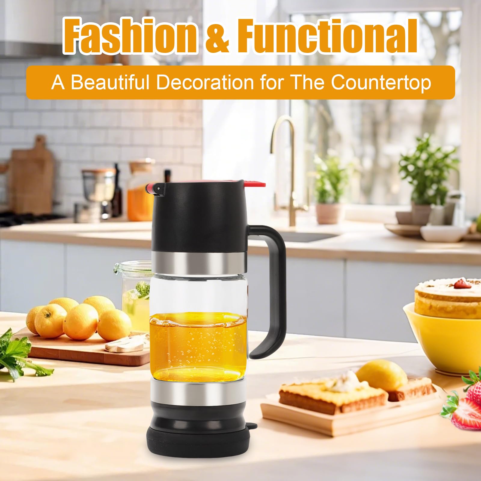 mumisuto Honigspender Tropffrei Glas, 315 Ml Sirup Spender, 10,65 Ounces Honiggläser Abnehmbare Obere und Untere Abdeckung, Küchenzubehör für Sirup Zucker Sojasauce Kochen Wein Andere Flüssigkei