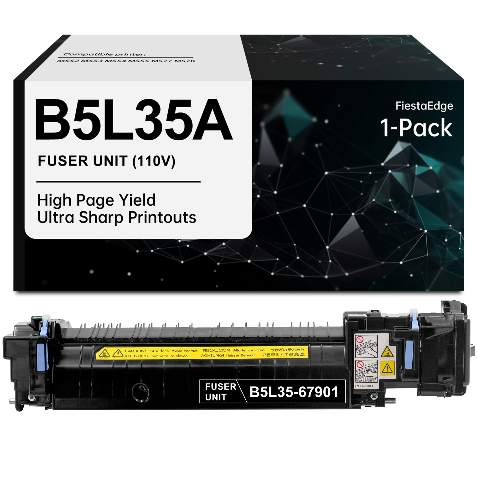 B5L35A Fuser Unit Replacement for HP B5L35-67901 B5L35-67902 RM2-0011 Fuser for Color Enterprise M552 M553 M554 M555 M577 M578 Printer, 110V-B5L35A Fuser Kit
