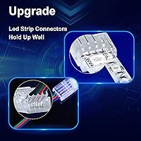 Vista 2 de 20 conectores de tira LED – Conectores de luz LED, conectores LED de 4 pines de 0.394 in para tiras de luces, conectores de tira de luz LED