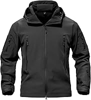 TACVASEN Men's Tactical Soft Shell Jacket Fleece Lined Windproof Water Resistant Winter Coat for Hiking Snowboard