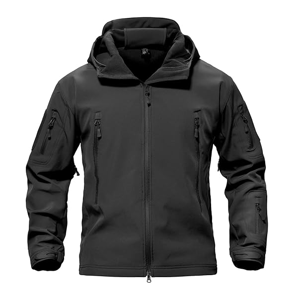 TACVASEN Men's Special Ops Military Tactical Soft Shell Winter Warm Fleece Lined Jacket Rain Hood Coat Hiking Snowboard