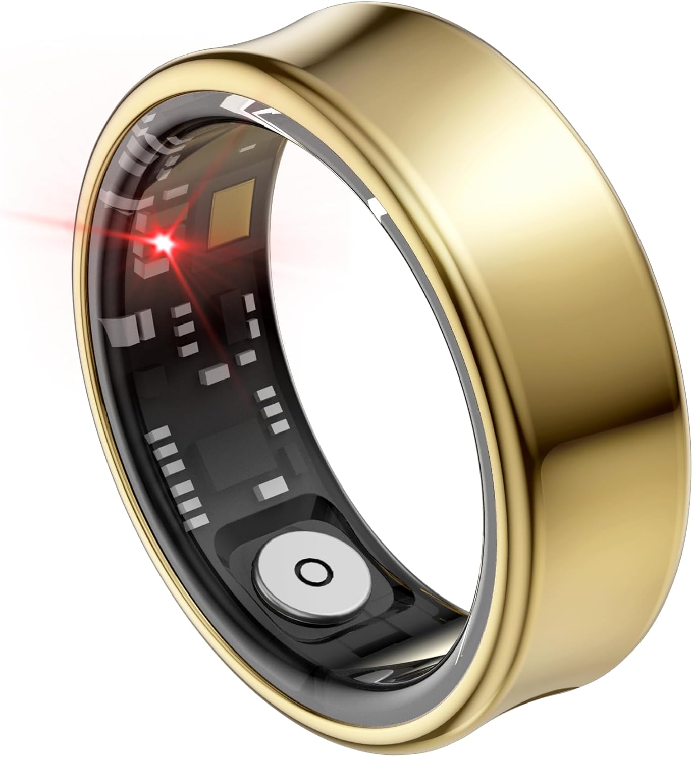 Ring D2 Smart Ring, Fitness/Sleep Tracker, Step Counting, Titanium IP68 Waterproof (Gold, 8#)