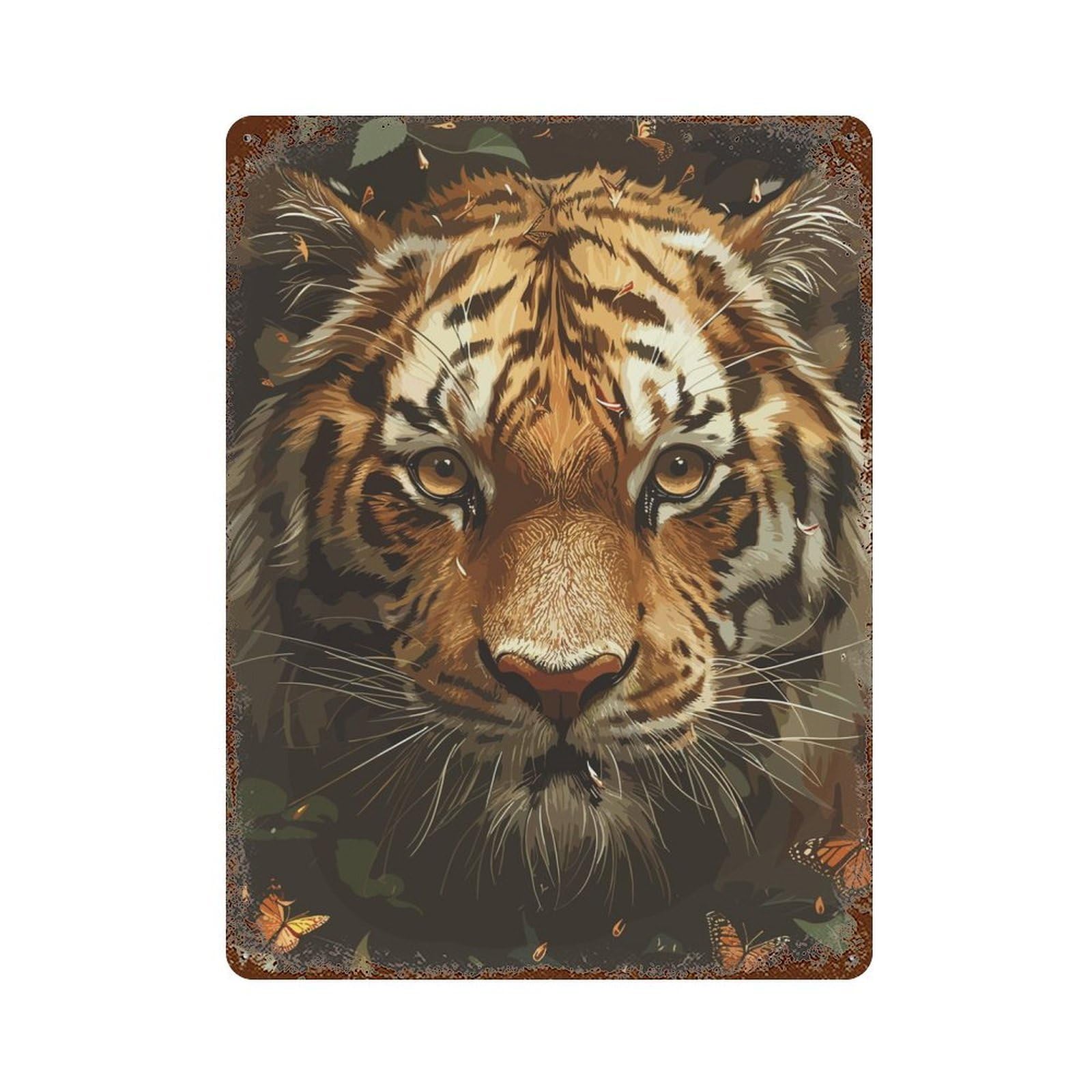Beauty And Strength Rustic Tin Plaque 15.7"x11.8", Ideal for Cafe, Home Bar And Lounge Decor
