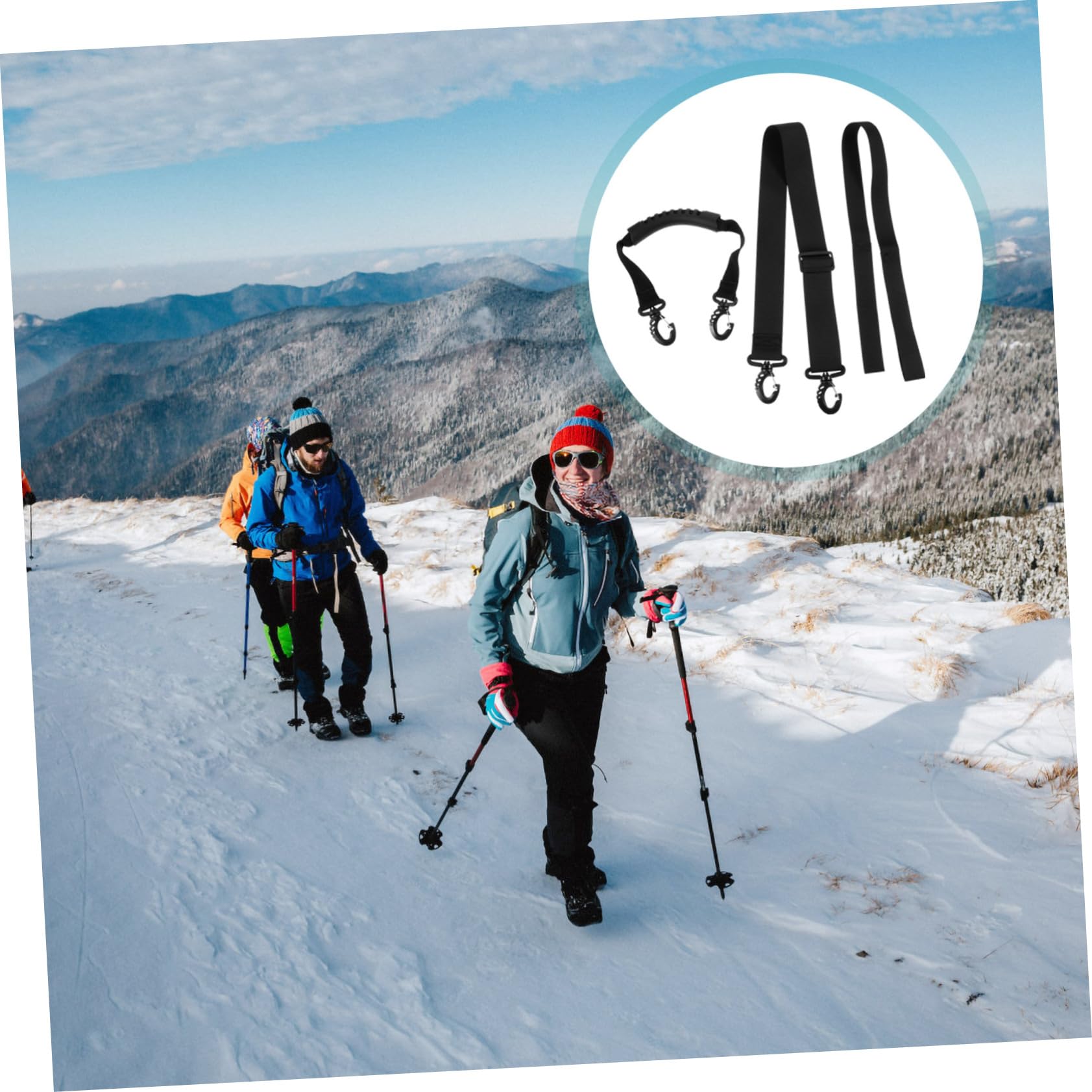 Kisangel 9pièces Sangles Porte-Ski Réglables pour Transport De Chaussures De Ski Et Patins à Glace Accessoires Pratiques Durable pour Hiver