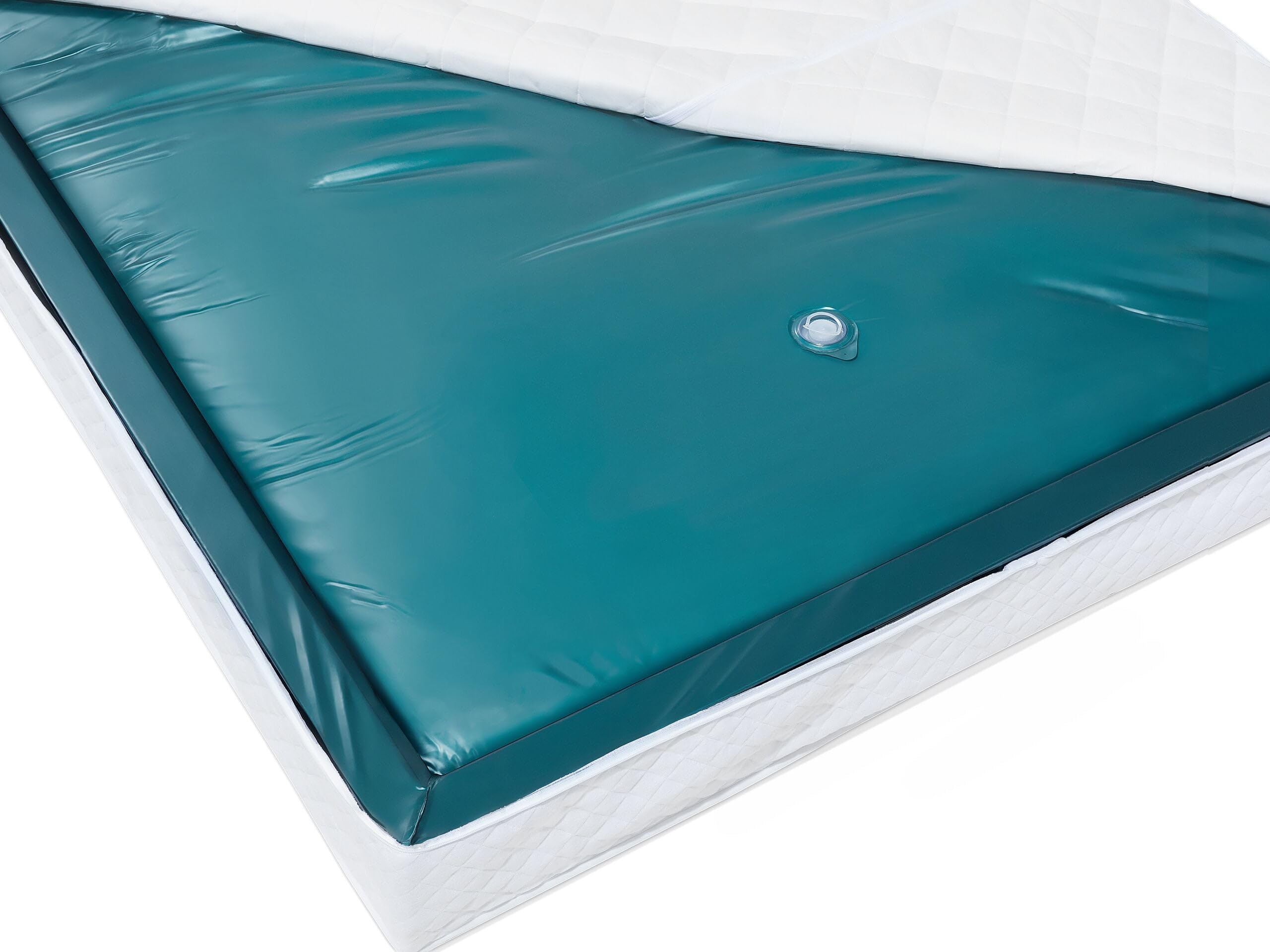 Wasserbett Matratze Mono 180 x 200 cm Unberuhigt blau mit Schaumrahmen