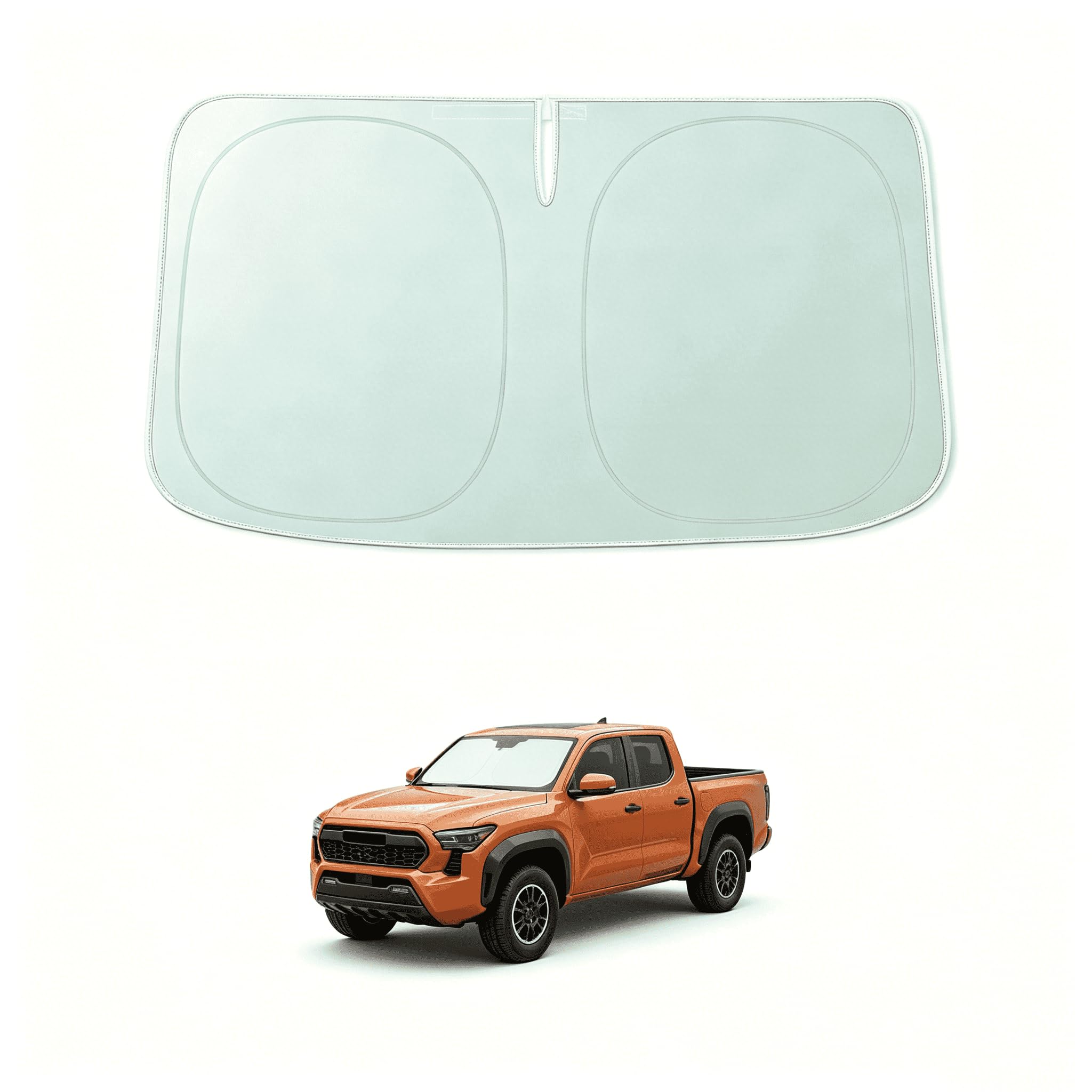 WOLFBOX Foldable Car Windshield Sun Shade, Maximum UV & Heat Shield Front Window Sunshade Visor Protector Universal Fit for SUVs Trucks Sedans (Green & Beige, 59''x29.5'')