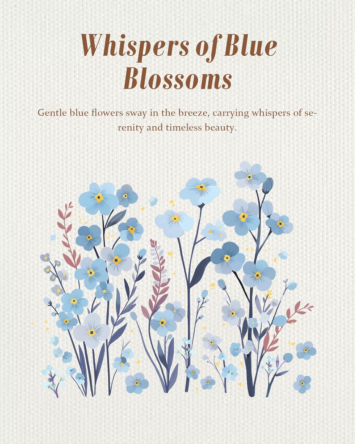 Canvas Tote Bag for Women – Aesthetic Canvas Bag with Zipper Cute Stylish Reusable Shoulder Totes for Shopping Work Daily Vacation, Blue Flowers - Image 3