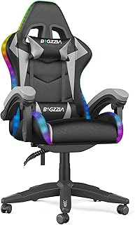 Racingreat LED Gaming Chair, with Shimmering Light Bar, with Headrest, Lumbar Support, Adjustable Height and Tilt, 130 kg …