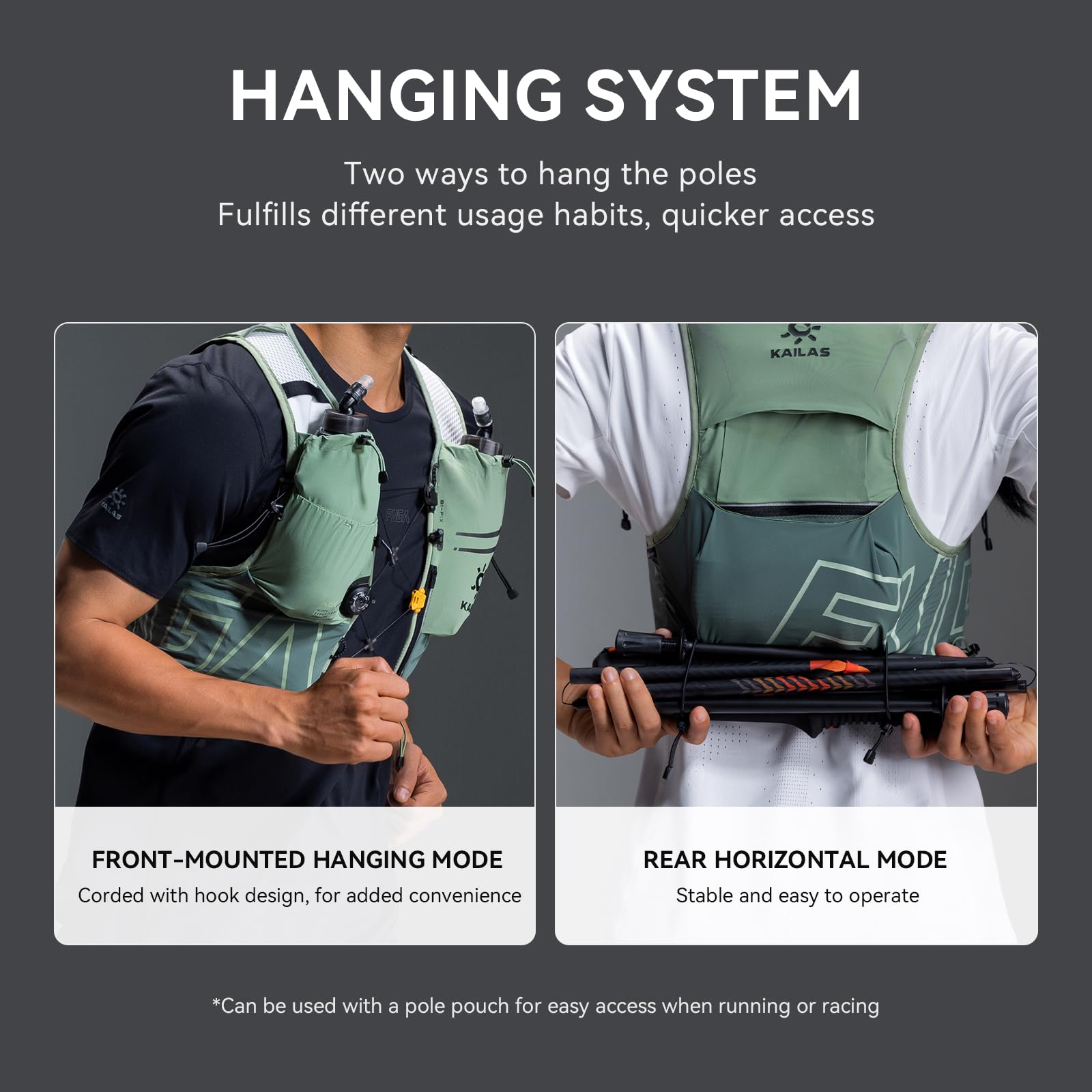 KAILAS Fuga Air 8 IV Gilet d'hydratation léger avec 2 bulles d'eau en TPU pour homme et femme Pour le trail, le cyclisme, la randonnée