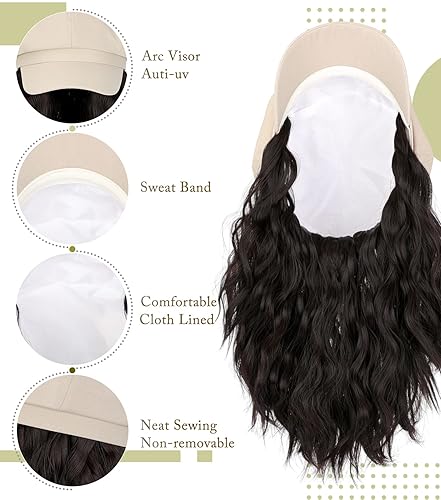 Miniatura 5 de Qlenkay Newsboy - Gorra con extensiones de cabello estilo Bob, peluca de sombrero caqui, 8 paneles de visera, boina adjunta, sintética, de 14