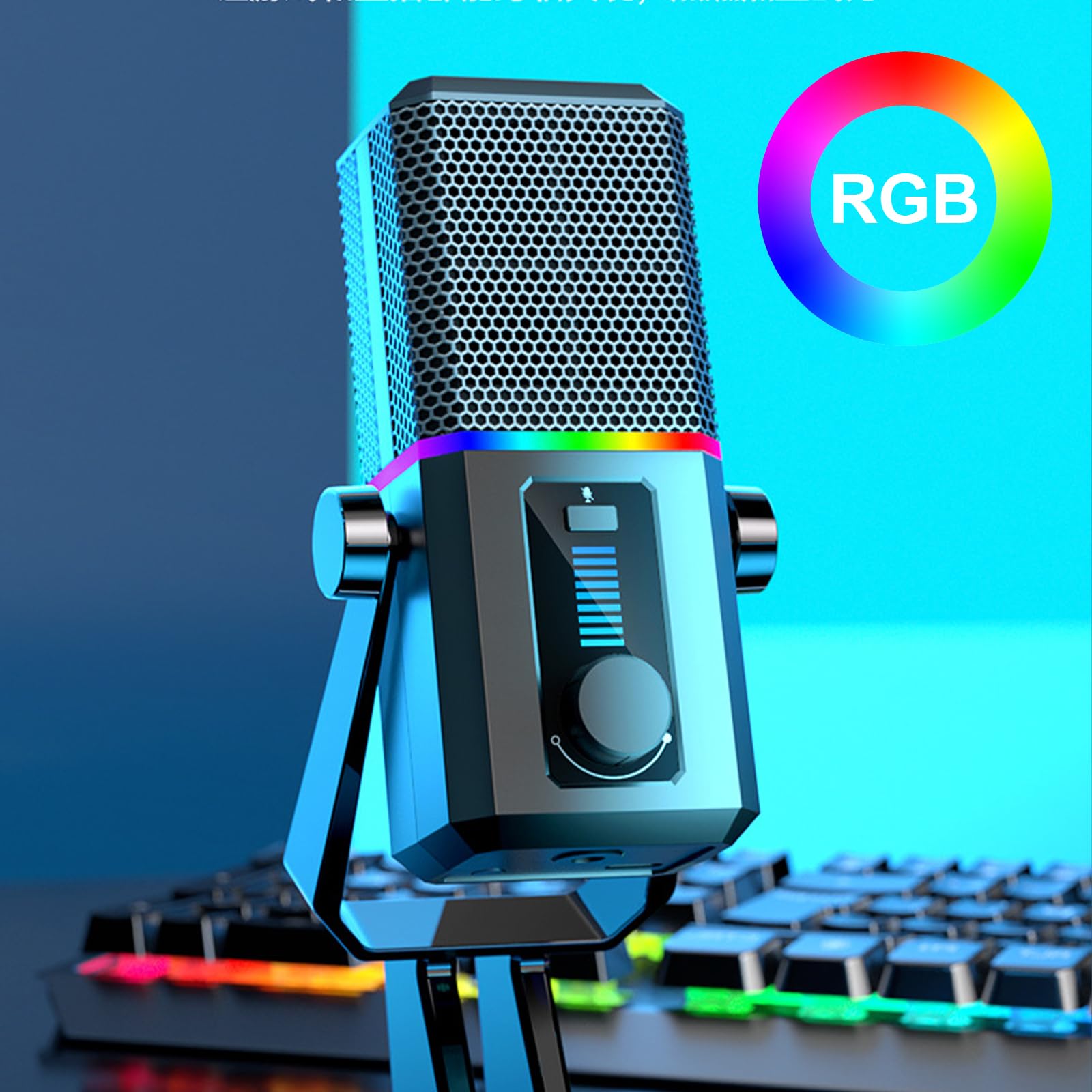 Microfono USB da studio regolabile 20Hz-20KHz con cancellazione del rumore per podcast professionali Gioco Streaming Desktop Mic