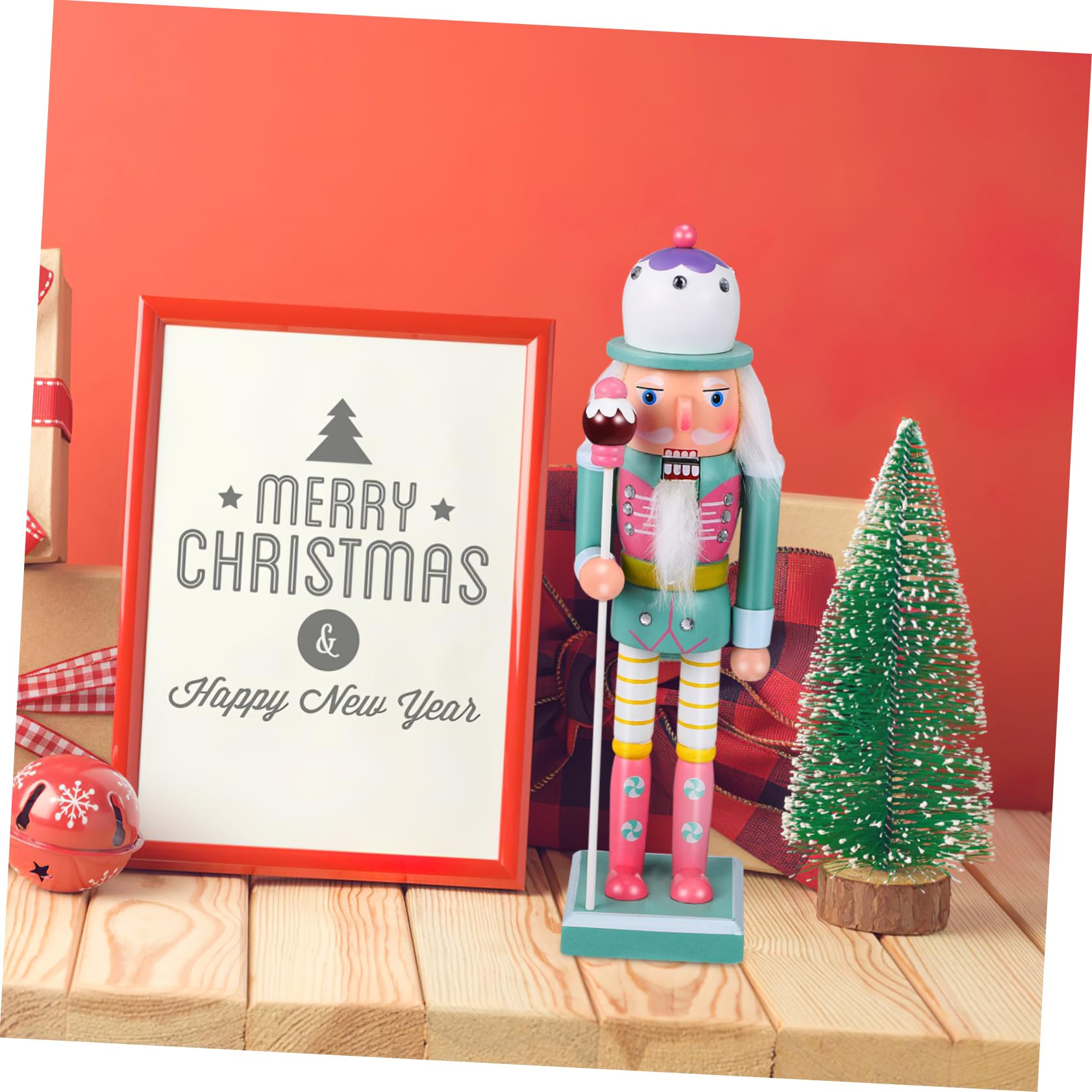 Levemolo Nussknacker aus Holz Soldat Ornament Figur Tischdekoration Weihnachtsdeko für Geschenkidee