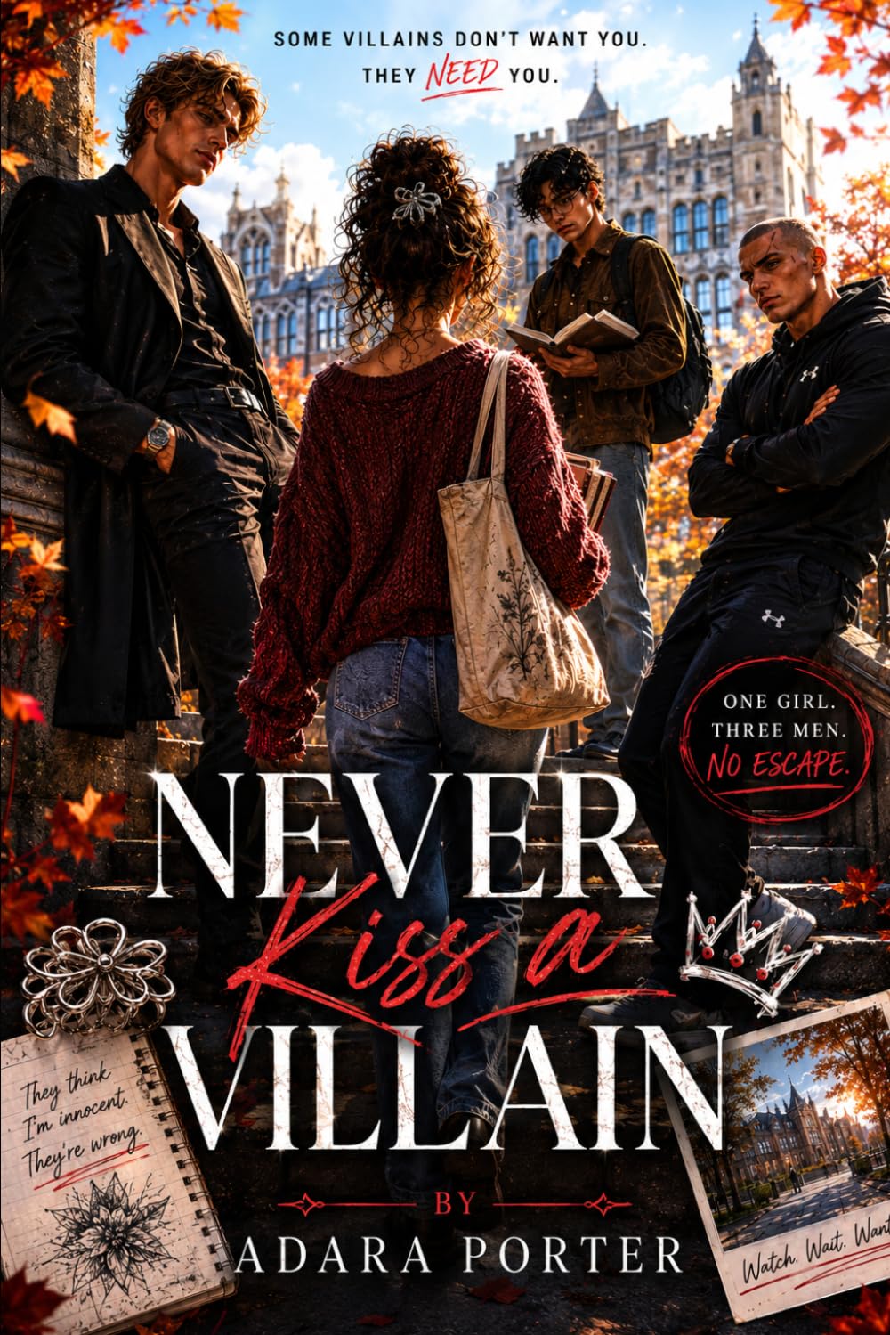 Never Kiss a Villain: A Dark Polyamorous Bully Academy Romance