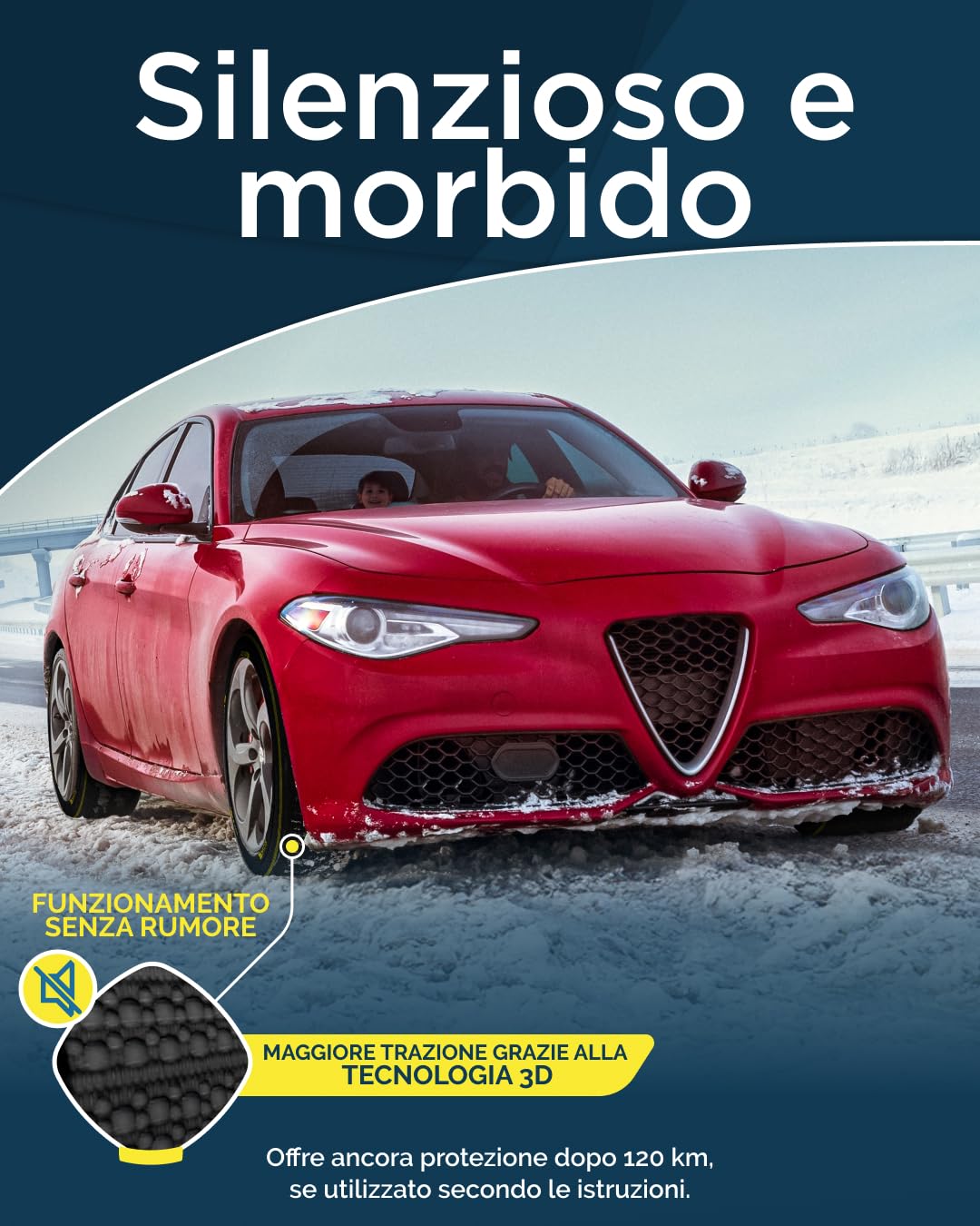 ARLUM Calze da Neve Omologate Italia EN 16662-1 Catene da Neve in Tessuto ArcticPro XL