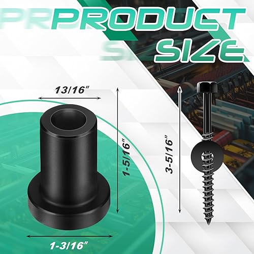 Miniatura 8 de Zonon 10 juegos de espaciadores de pared para puerta corredera de granero de 2 pulgadas, espaciadores de hardware con tornillos, pernos de