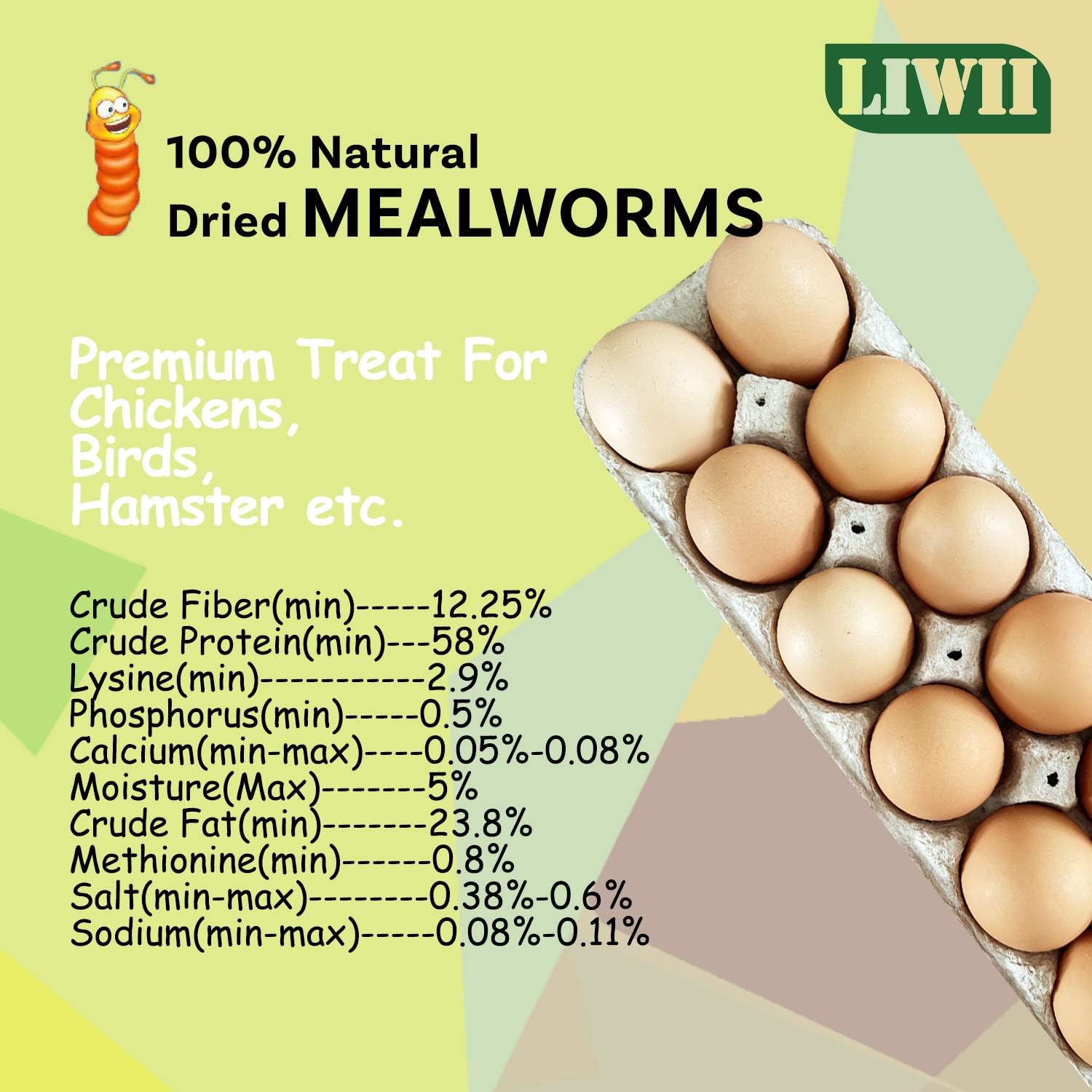 Dried Mealworms-2 LBS-100% Natural Non GMO High Protein Mealworms for Chicken-Bulk Mealworms for Wild Birds, Chicken Treats, Hamster Food, Gecko Food, Turtle Food, Lizard Food : Patio, Lawn & Garden