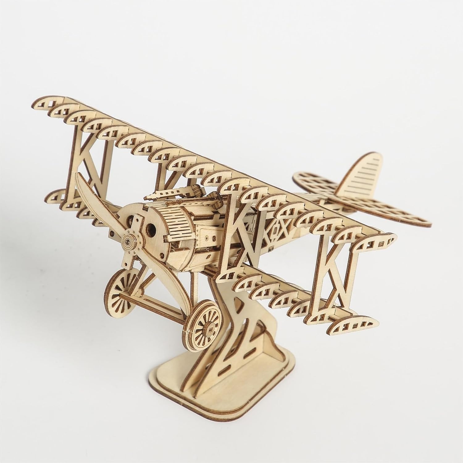 3D Wooden Puzzles Aircraft Vintage Airplane Model DIY Science Kit Birthday for Adults & Teens to Build Combination