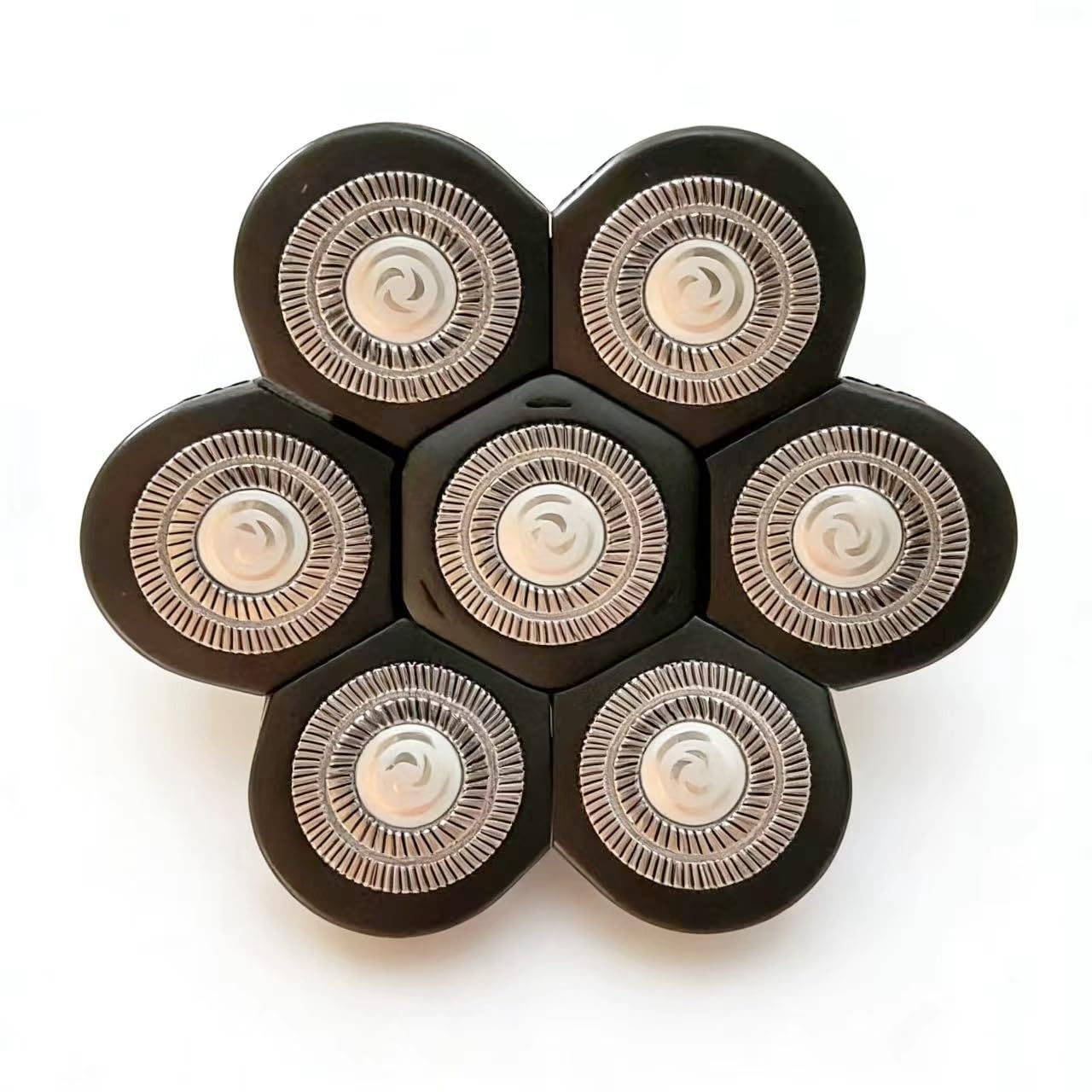 7 Blade Floating Replacement Shaving Head,for Many Main Brands Electric Shaver Razor Bald Men Head Shaver Blades,7 Head Replacement Black - Image 4