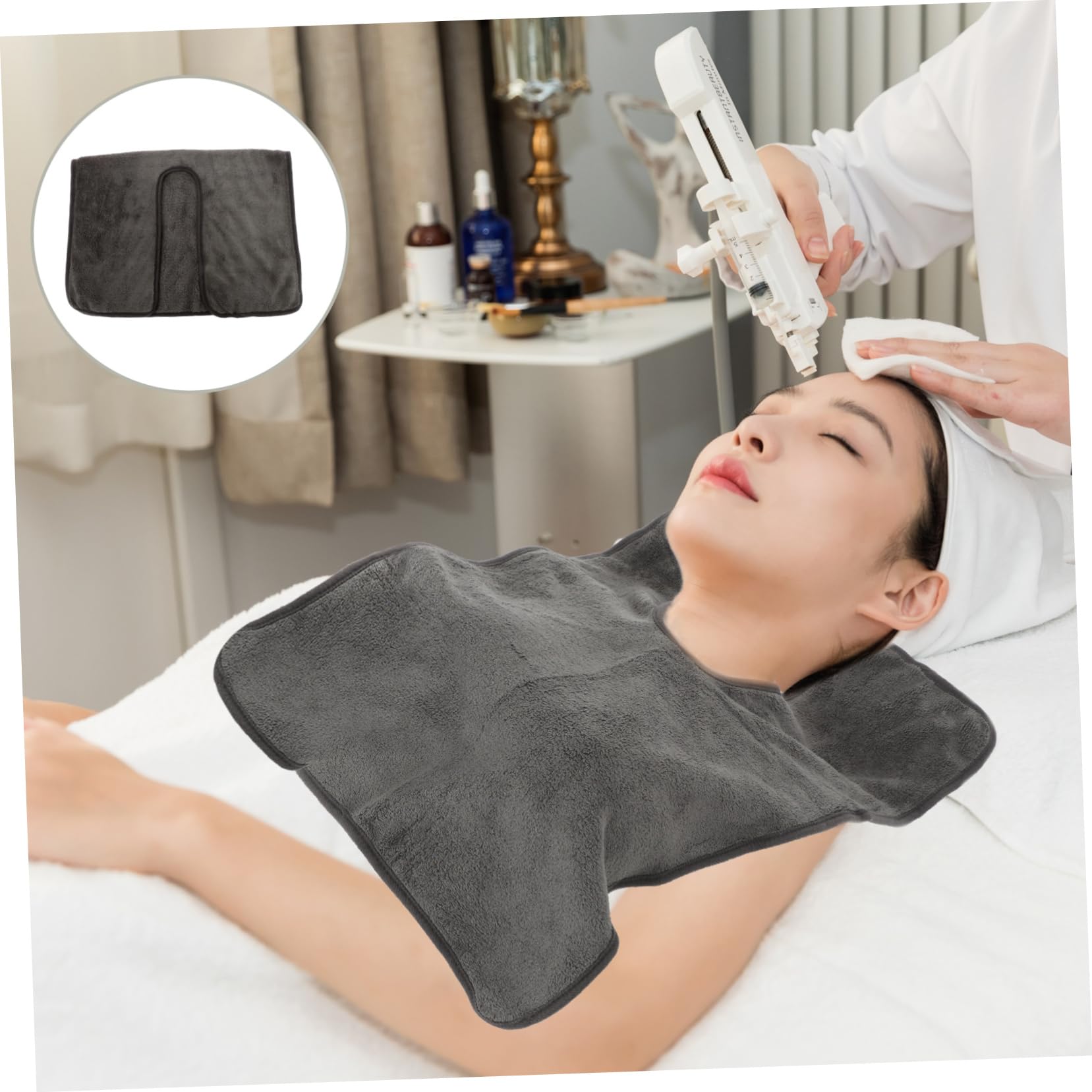 Toallas Faciales de Microfibra Diseño Dividido, 4 Piezas, Suaves y Cómodas para Spa y Masajes, Uso Repetido