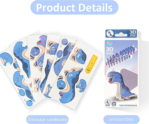 Miniatura 3 de Rompecabezas de papel 3D, kits de modelo de anquilosaurio para manualidades, regalo para niños, niñas, adultos, amantes de los animales