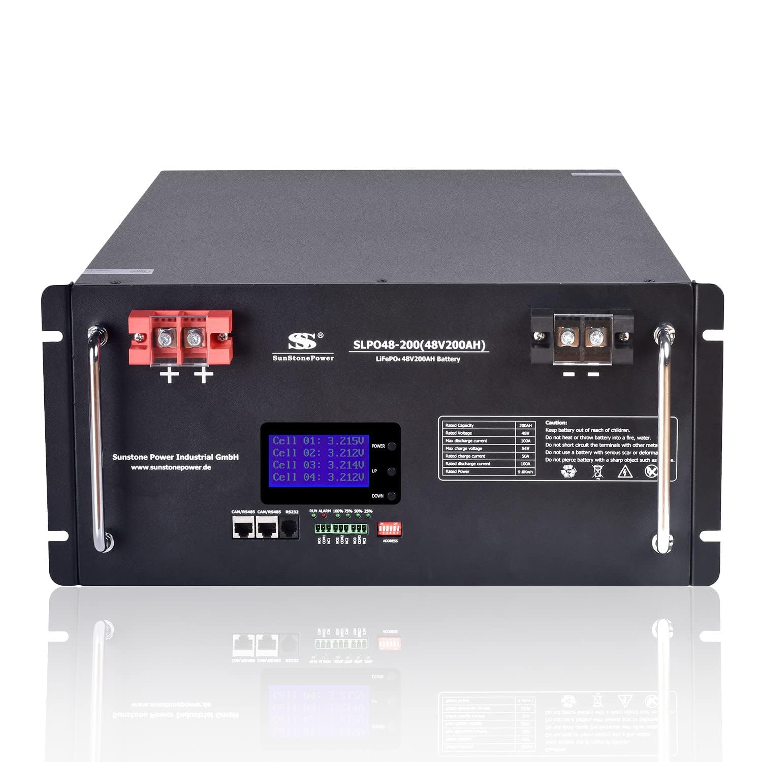 Sunstone Power 48V 200AH LiFePO4 Batterie Speicher 9,6kWh Lithium Solarspeicher BMS 4000 Zyklen für USV Notstrom PV Anlage