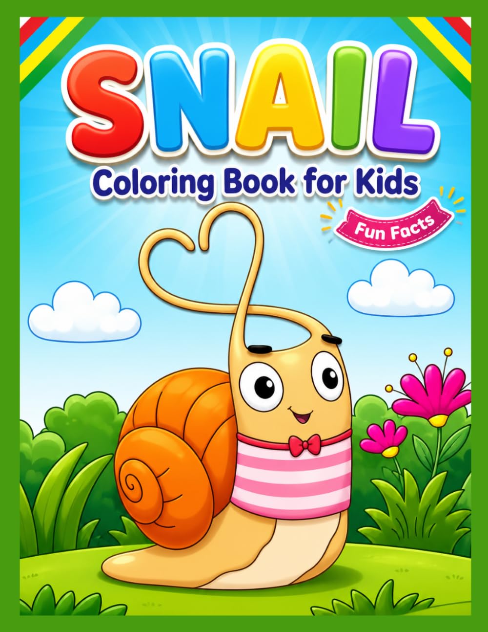 Snail Coloring Book for kids with Fun Facts: Beautiful snail coloring pages with insect scenes for toddlers, preschoolers, kindergarteners, and children ages 4+