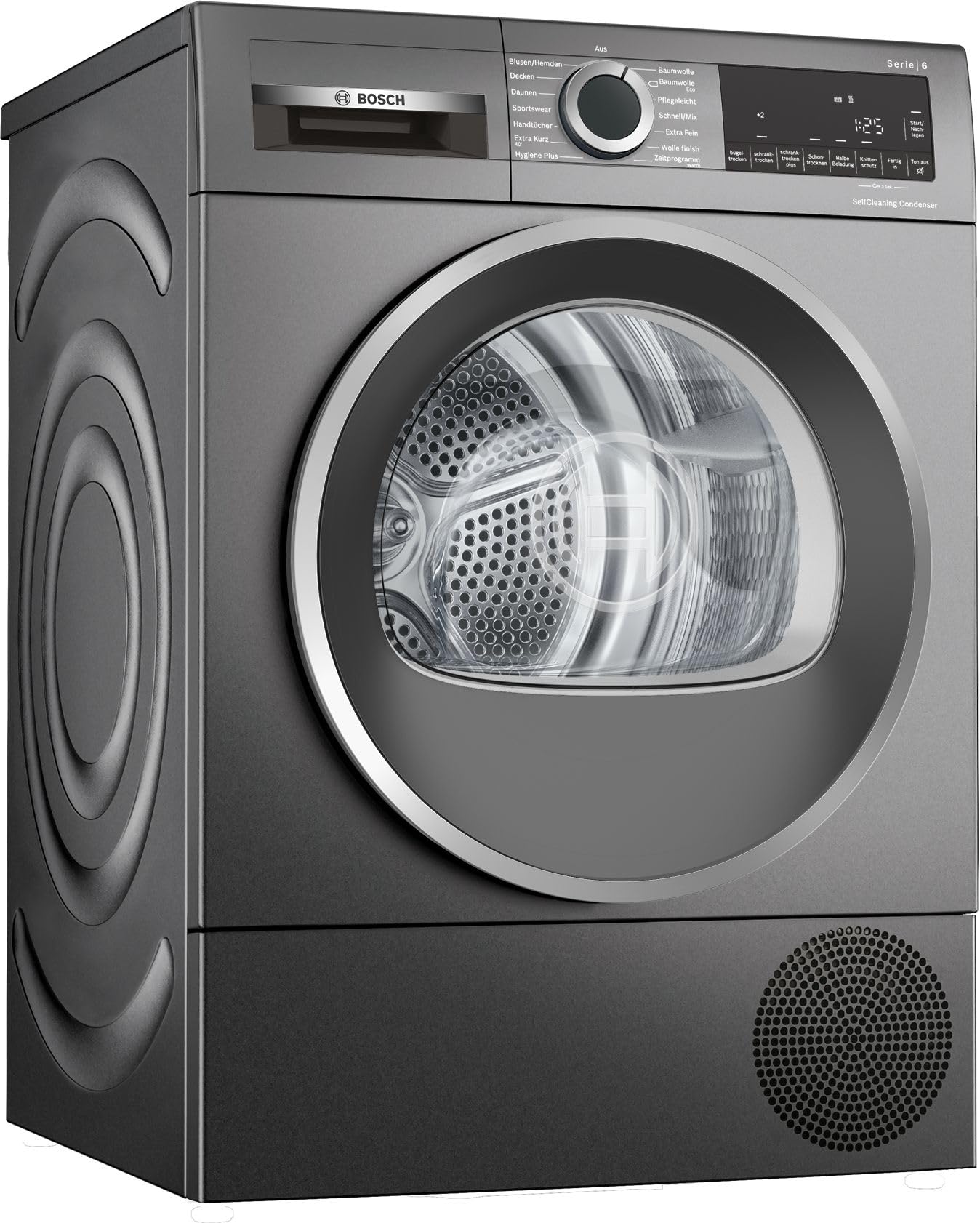 Bosch WQG2450R10 Serie 6 - Secadora de bomba de calor, 9 kg, sistema de secado sensible, estructura de tambor respetuosa con el tejido, secado óptimo AutoDry, diseño antivibración, más estabilidad
