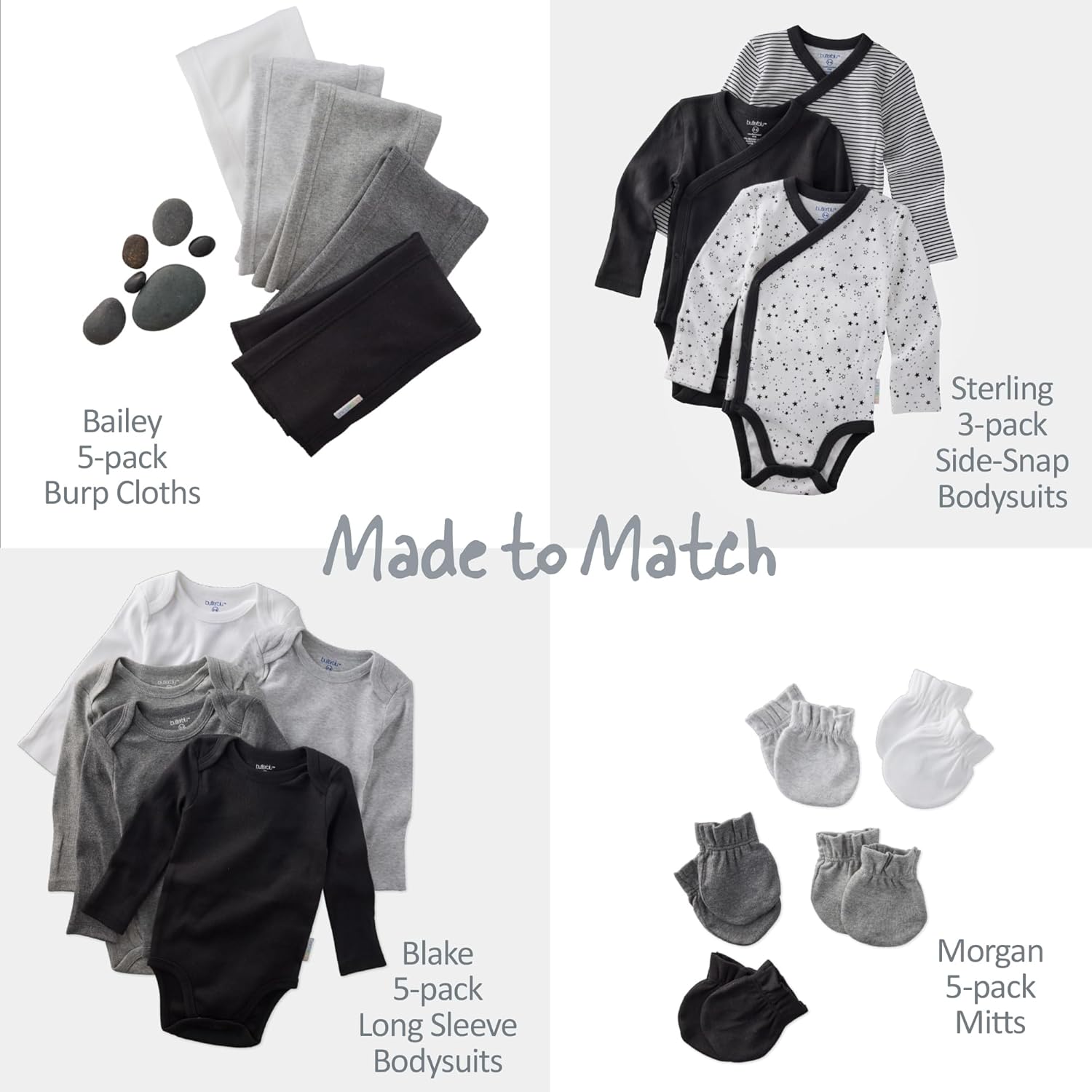 Butterblu Avery 5-Pack Short Sleeve Bodysuits 100% Organic Cotton Baby Clothes for Boys and Girls