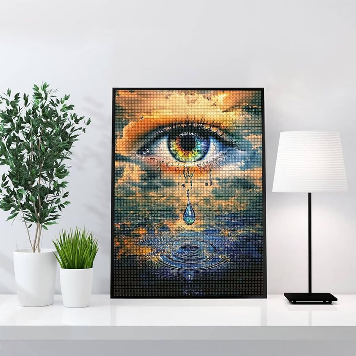 Diamond Painting Kit Completo, Diamond Painting Occhio, 5D Quadrato Pittura Diamante Kit Manualidades Adultos DIY Diamantini Crystal Art Disegni Ricamo Punto Croce Artigianale, 90x120cm Sogno j0-582